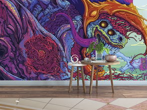 恐怖漫画二次元原画设计艺术背景墙贴纸墙纸图片素材 效果图下载