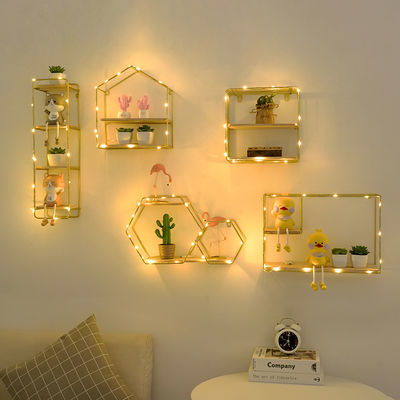 北欧风铁艺客厅墙上工艺品少女心置物架创意房间卧室墙面装饰壁挂